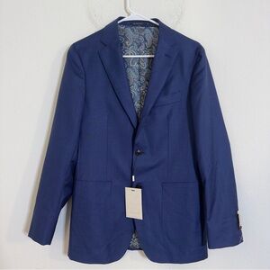 SuitSupply Men's wool Havana button up Blue Blazer